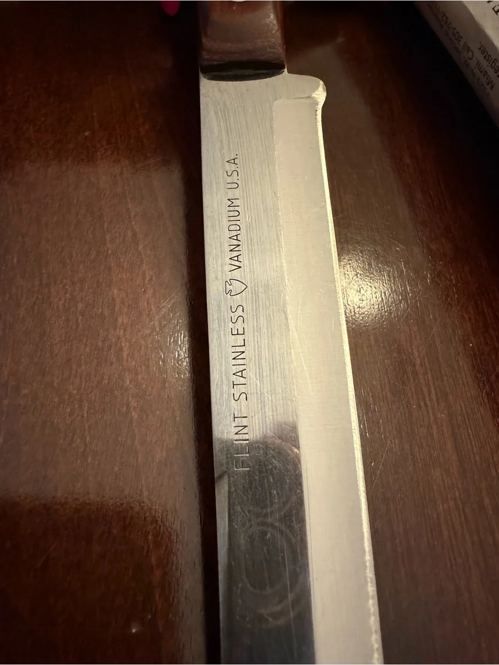 Vtg Ekco Flint Arrowhead Vanadium + Stainless Steel Slicing Knives Set Of 2 USA